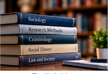 Books on sociology, research methods, criminology, social theory, and law and society